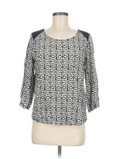 Olive and Oak Women Gray 3/4 Sleeve Blouse M