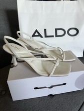 ALDO Strappy Slingback Stiletto Sandal White Women's Size 8 Formal Casual