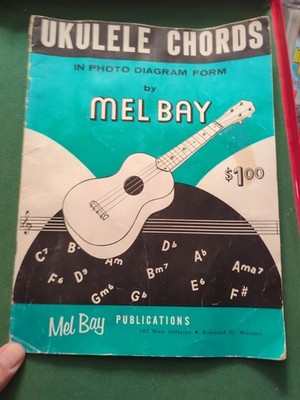 Ukulele Chords In Photo Diagram Form by Mel Bay Vintage 1961