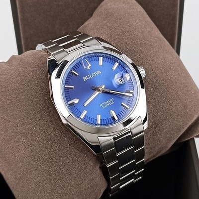Men's Bulova Classic Surveyor 96B436 Blue Dial Stainless Steel