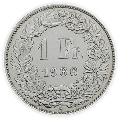 1 Franc Coin Swiss - Circle Sticker Decal 3 Inch - Switzerland CHF Money