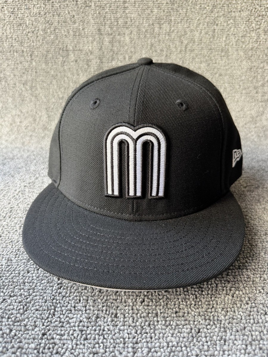 New Era Mexico 59FIFTY Fitted Flat Brim Black 7 1 4 Hat