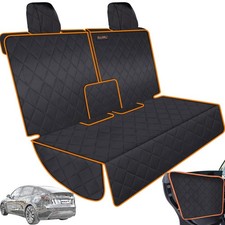 iBuddy Back Seat Cover for Tesla Model Y/3 with 2 PCS Door Bench Style, BLACK