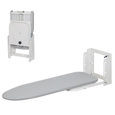 Wall Mounted Ironing Board, 180 Rotation, Space-Saving Fold Down, 36'' X 12'', Sil