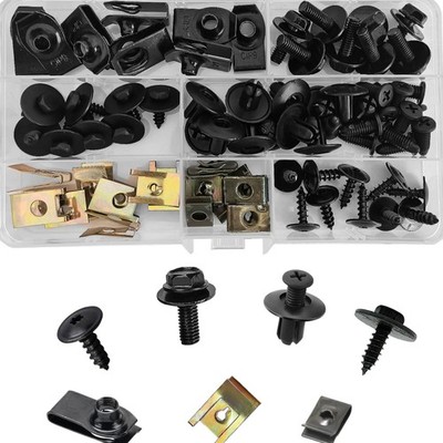 76 Stück Blechmutter Schraube Kit Auto Befestigung Clips Set M6 Kunststoff Me...