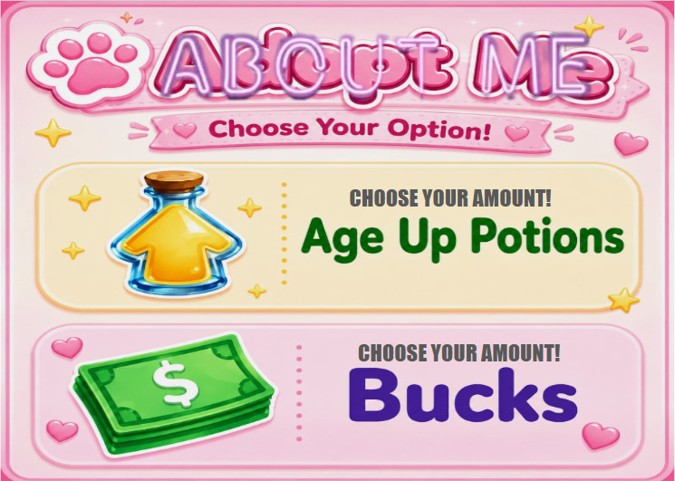 ADOPT Age Up Potions + BUCKS (250, 500, 1000, 2500++)!! IN STOCK READ!!!