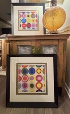 2 Framed Abstract Prints by Marry Calkins Life Is A Beach Set of 2. 24 X 24