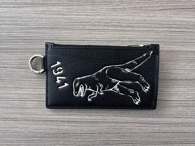 NWT Coach Leather Zip Card Case W/ Sketch Print Rexy Dinosaur