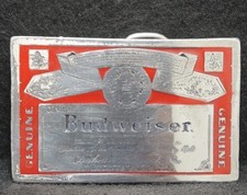 XB03103 VINTAGE 1970s  BUDWEISER GENUINE LAGER  KING OF BEERS MENS BELT BUCKLE