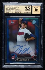 2016 Bowman Chrome Prospects Blue Refractor /150 Mike Clevinger BGS 9.5 Auto 5j0