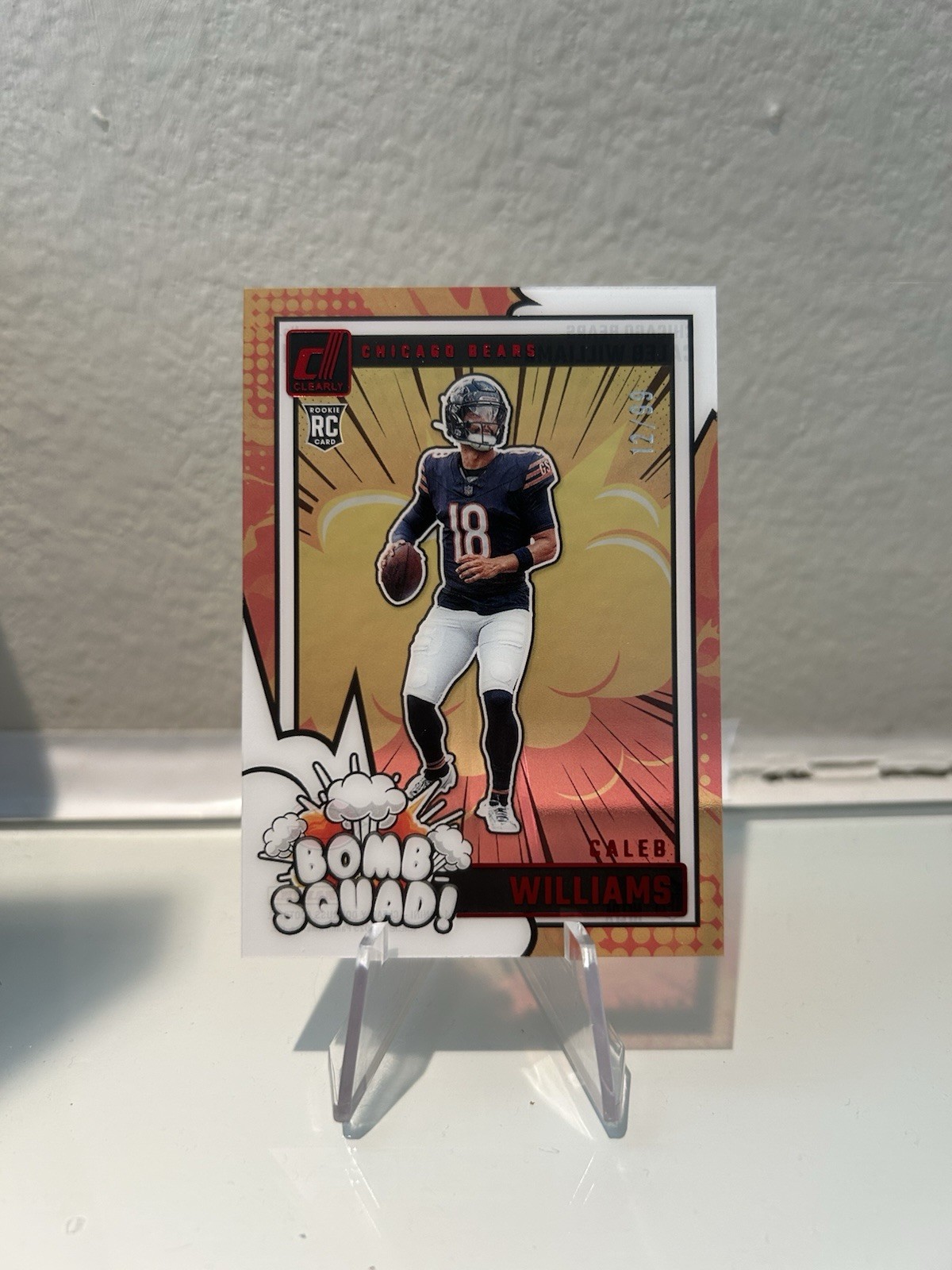 2024 Panini Clearly Donruss - Clearly Bomb Squad Caleb Williams #1 Red /99 (RC)
