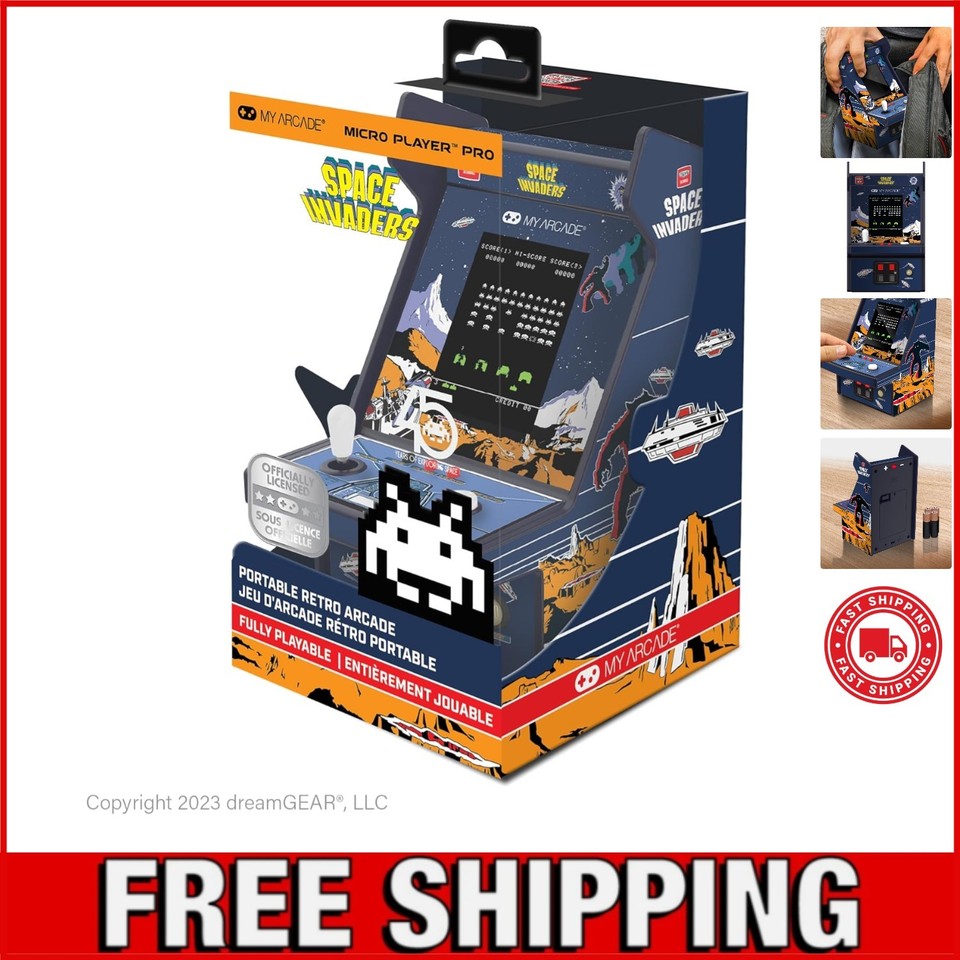 Collectible Space Invaders 6.75" Mini Arcade - Retro Gaming at Your Fingertips