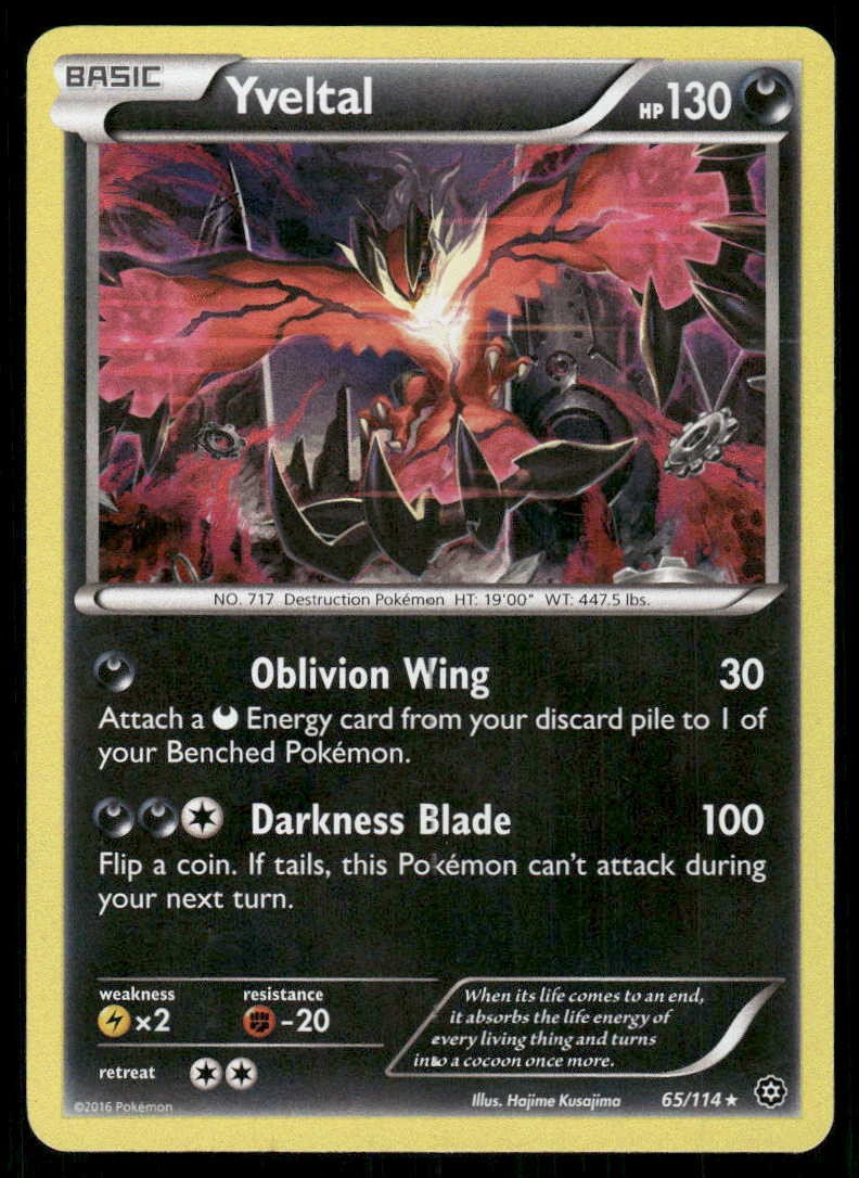 POKEMON YVELTAL STEAM SIEGE 65/114 HOLO HOLO R MP