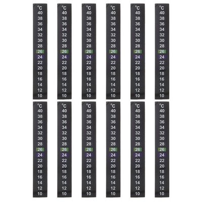 12 Pcs Temperaturaufkleber Aquarium Thermometer Streifen Zubehör Zum Aufkleben