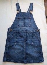 OshKosh B'gosh Overalls Dress Blue Denim Jean Bibs Y2K Fall School Girls Size 8