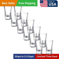 Clear Heavy Base Shot Glasses 12 Pack, 1.2 oz Tall Acrylic Plastic Glass Set ...