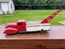 Vintage 1940s Wyandotte Toy Service E Wrecker Truck Pressed Steel