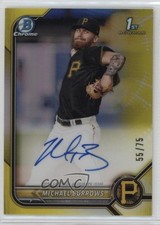 2022 Bowman Chrome Prospect Yellow Refractor 55/75 Michael Burrows Auto 9ut