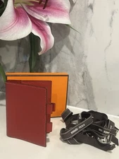 HERMES Hermes Agenda Mini NotebookCover RED Leather 7.5 cm X10cm BEAUTIFUL