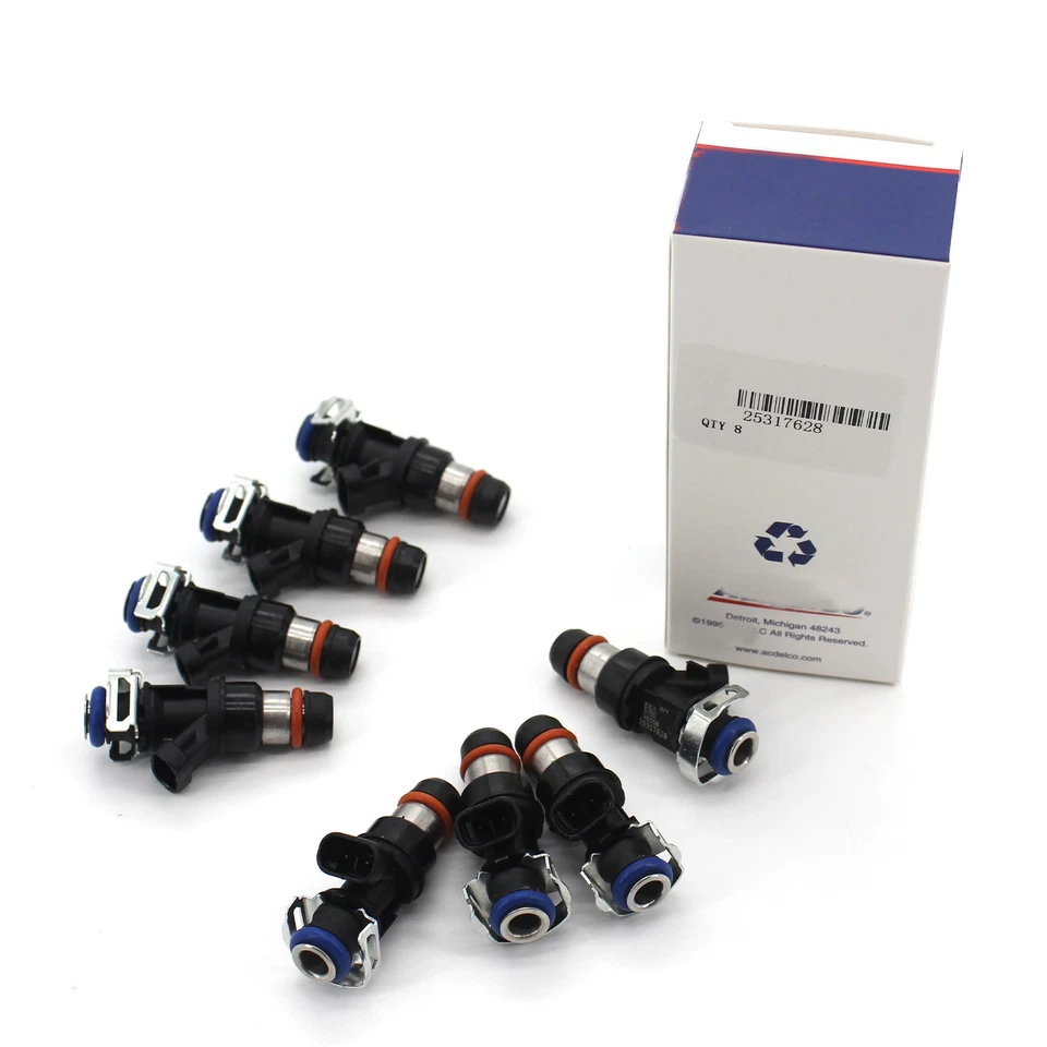 8Pcs Fuel Injectors For 99-07 Chevy Silverado 4.8L 5.3L 6.0L 25317628 Foto 2 de 4
