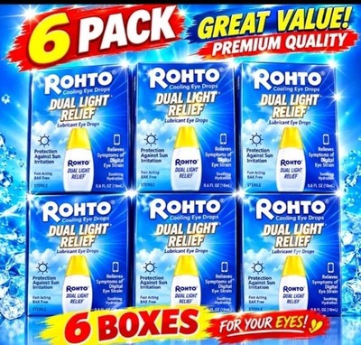 Rohto Dual Light Relief Lubricant Eye Drops Dryness-Relief BAK Free 6× 0.6