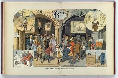 Young America,moving-picture show,Puck,1910,cartoon,Sunday school,bad