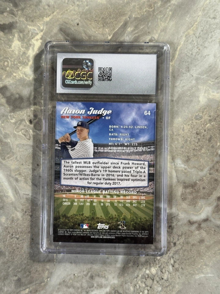 2017 Topps Stadium Club - Aaron Judge #64 (RC) - Image 2 of 2