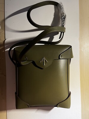 MANU Atelier Leather clutch bag Oliver Green brand new
