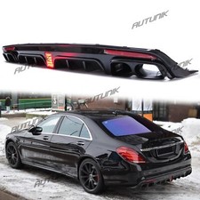 Diffuser Exhaust Tips For Mercedes S-class W222 S550 S500 S400 Sedan W Amg Pkg