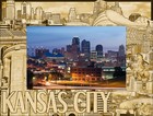 Kansas City Border Style Laser Engraved Wood Picture Frame Landscape (8 x 10)