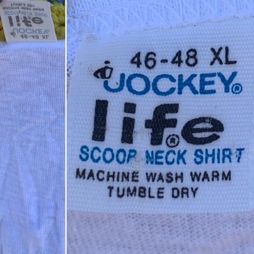 Vintage Jockey life scoop neck shirt 46-48 XL sleeveless - Picture 6 of 12
