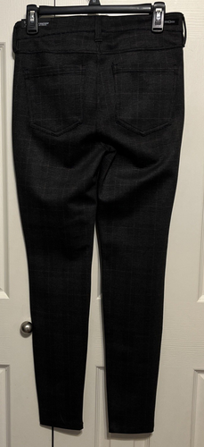 Liverpool Los Angeles Black Plaid Pull-on Stretch Skinny Dress Pants Size 6 NWT - Picture 8 of 11
