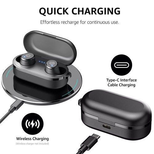 TOZO T10 New Upgraded 2024 Wireless Earbuds - Ergonomic Design Eco Black - Picture 10 of 11