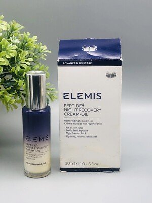 Elemis Peptide4 Night Recovery Cream-Oil Restoring Night Cream Oil 1.0 oz NIB