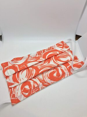 Orange Swirl Print Washable Double Layer Fabric Face Mask Reusable Cloth