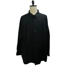 Murano Shirt Mens 4XB Black Solid Ultimate Modern Comfort Essential Button Down