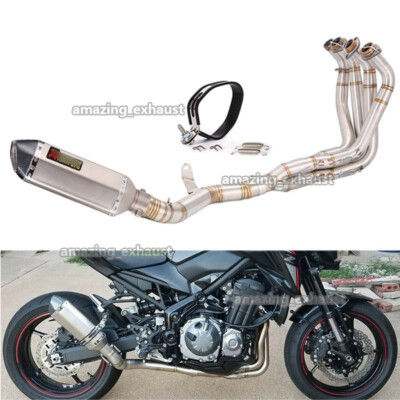 For Kawasaki Z900 2017-2024 Complete Exhaust Header Link Pipe 51mm Muffler Tips