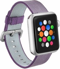 NEW Modal Woven Nylon PURPLE Band 38mm Watch Strap for Apple Watch 3 2 1 Smart