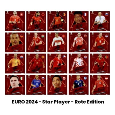 Topps UEFA EURO EM 2024 Sticker - ROT SWISS SCHWEIZ - Star Player (SP) aussuchen