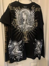 Bulzeye Women XXL Goddess Rifles Stage Band Wear Rhinestone Long Sleeve Shirt