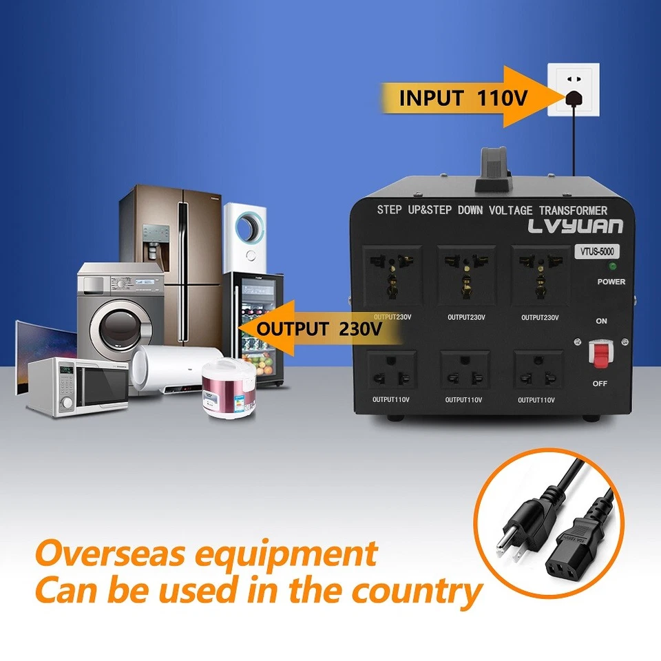 Transformador de voltaje 5000W 3000W 800W convertidor ascendente/abajo 230V-110V/110V-230V Foto 2 de 4
