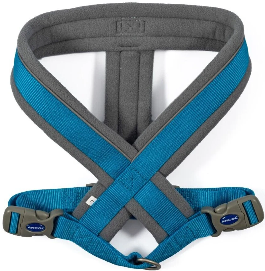 Arnés acolchado para perros - azul. Mediana (41cm - 53cm). Foto 2 de 4