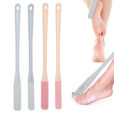 4pcs Toe Gap Cleaning Brush,15.8" Long Handle Silicone Foot Scrubber in Shower