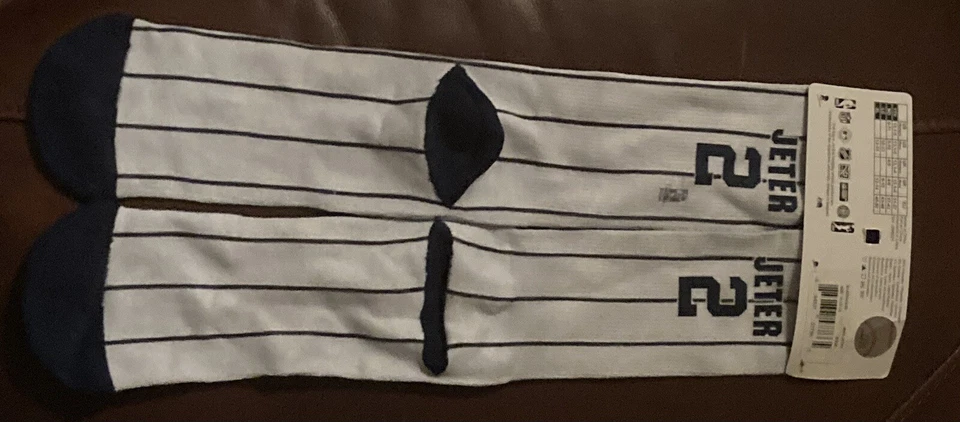 FBF For Bare Feet New York Yankees Derek Jeter Pinstripe Socks  Large - Image 2 of 2