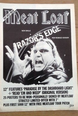 MEAT LOAF Razor's Edge magazine ADVERT / Poster 11x8 inches | eBay UK
