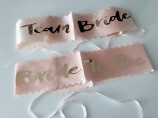 AU Bride to Be Team Hen's Night Party Wedding Rose Gold letter Sash Sashes Belt
