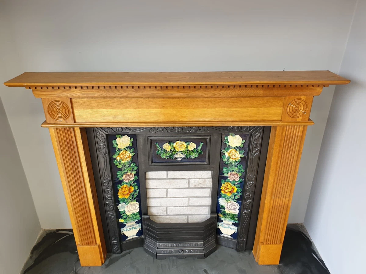 13 Cast Iron Fireplace Surround Fire Old Tiled Insert Antique Victorian  Style | eBay