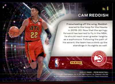 2020-21 Panini Prizm Sophomore Stars Cam Reddish Atlanta Hawks #6