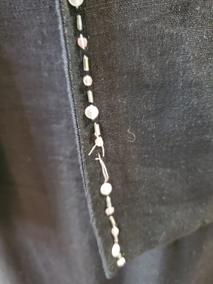 Jaqueta e vestido feminino Jessica Howard linho preto meia manga 2 peças terno tamanho 16 - Imagem 4 de 4