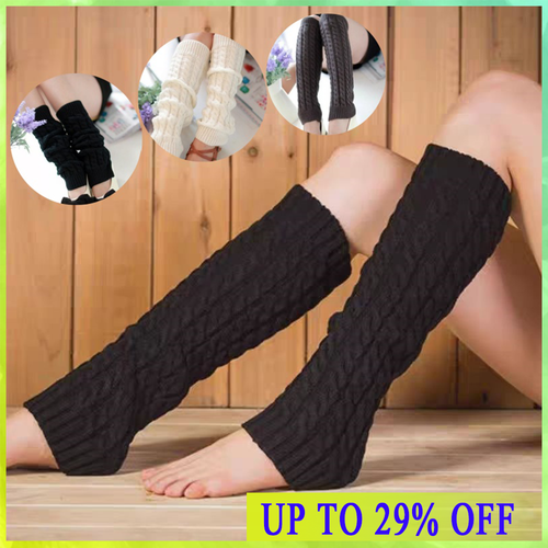 Women Ladies Warm Winter Leg Warmers Long Knit Knitted Crochet Socks Leggings🔥 - Picture 16 of 20